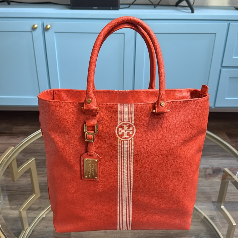 Tory Burch 797 Madison AV. New York Vibrant Orange Tote - Picture 7 of 13
